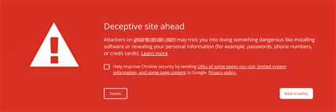 Manage warnings about unsafe sites